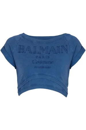 Balmain Besticktes Cropped-T-Shirt