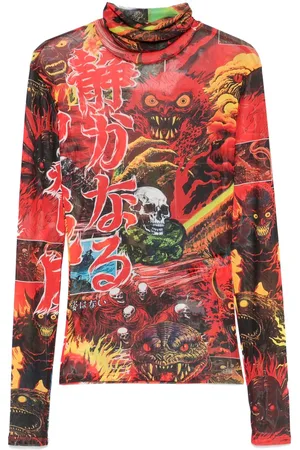 LU’U DAN Masked Mesh-Oberteil