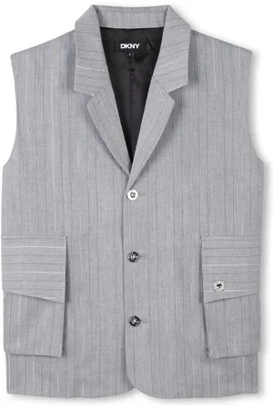 DKNY Gestreifte Weste mit Metallic-Garn