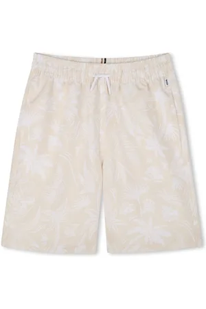 HUGO BOSS Badeshorts mit Blatt-Print