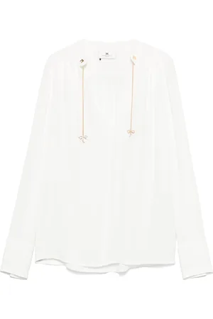 Elisabetta Franchi Georgette-Bluse mit Logo-Anhängern