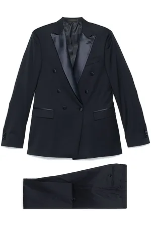 corneliani Anzug mit Satinbesatz