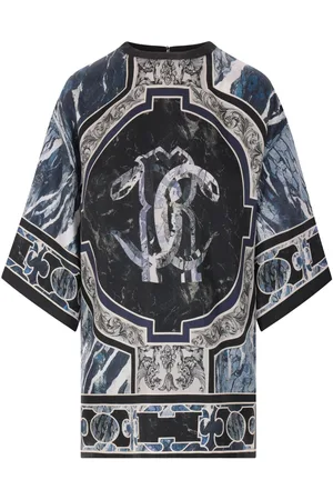 Roberto Cavalli Bluse aus Seide mit Marble-Print