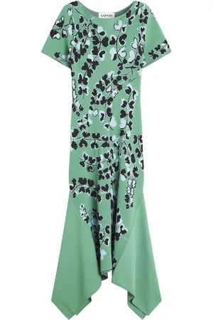 Lanvin Midikleid mit Blumen-Intarsie