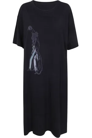 YOHJI YAMAMOTO Midikleid mit grafischem Print