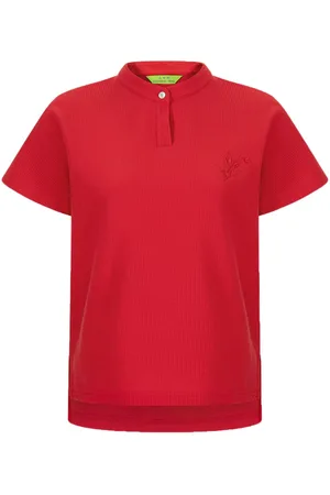 SHANGHAI TANG Poloshirt mit Blumenstickerei