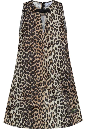 Ganni Minikleid mit Animal-Print