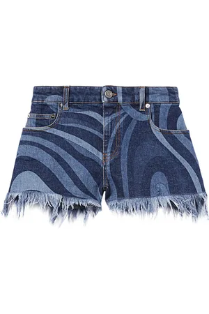 Puccini Jeans-Shorts mit Marmo-Print