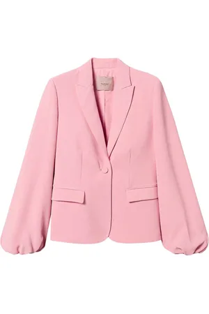 Twin-Set Krepp-Blazer mit gerafften Ärmeln