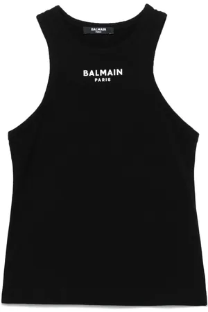 Balmain Trägershirt mit gummiertem Logo