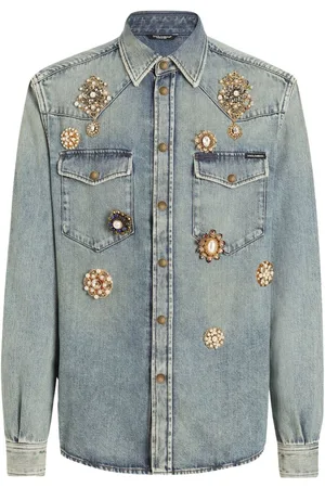 Dolce & Gabbana Jeanshemd mit Kristallen