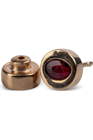 PARTS OF FOUR 18kt rotvergoldeter Sterlingsilber-Ohrring mit Rubin