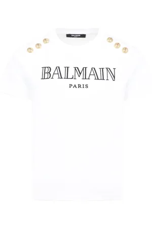 Balmain Besticktes T-Shirt aus Bio-Baumwolle