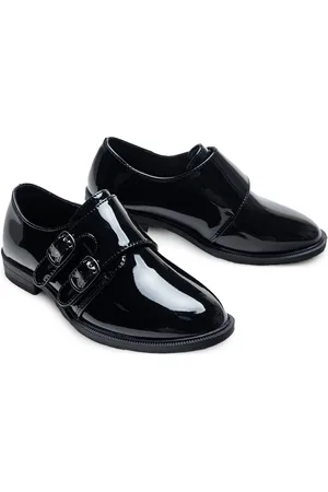 M. Moustache Schnallenschuhe mit Lackoptik