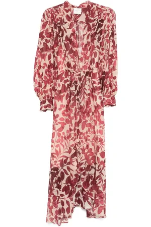 FORTE FORTE Maxikleid mit Blatt-Print