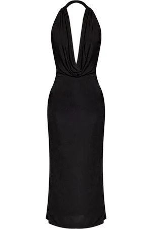 MISBHV Midikleid mit drapiertem Ausschnitt