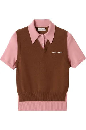 Miu Miu Poloshirt mit Logo-Intarsie