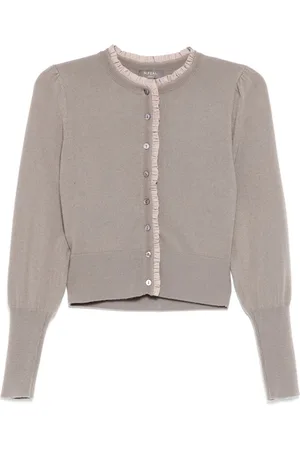 N.PEAL Cardigan mit Rüschenborte