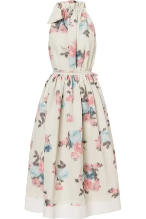 Serafini Neckholder-Kleid mit Blumen-Print