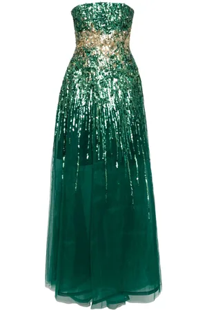 Saiid Kobeisy Schulterfreies Midikleid mit Stickerei