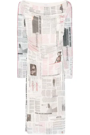 Patrizia Pepe Midikleid mit News Paper-Print
