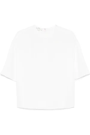 Vince Kreppbluse mit Satinbesatz