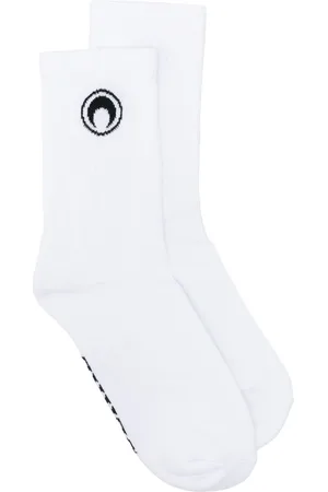 Marine Serre Gerippte Socken mit Moon-Logo