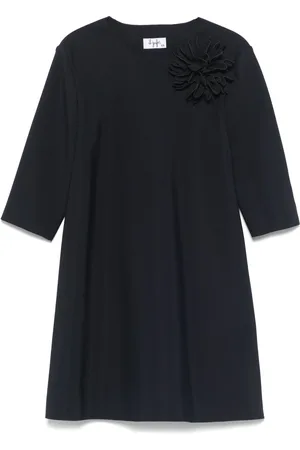 Il gufo Kleid mit Blumenapplikation