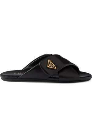 Prada Pantoletten mit emailliertem Triangel-Logo