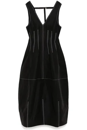 Lee Mathews Kleid mit V-Ausschnitt