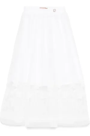Elie saab Rock mit Blumenapplikation