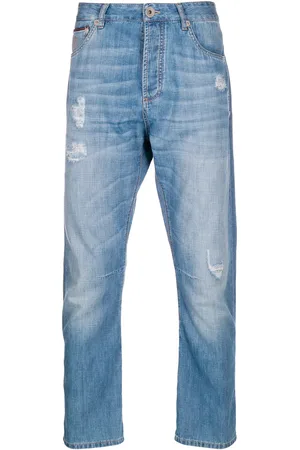 Brunello Cucinelli Gerade Distressed-Jeans