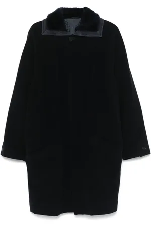 VERSACE 1980s Mantel mit Shearling-Kragen