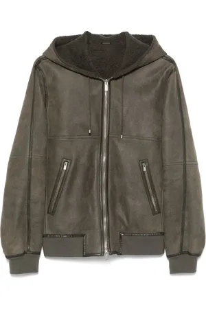 Hermès 2010s Lederjacke mit Kapuze