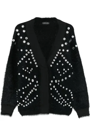 LOULOU Cardigan mit Kristallverzierung