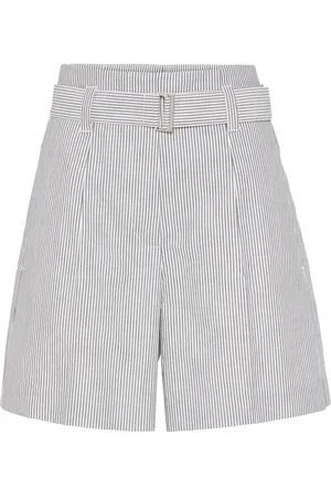 Brunello Cucinelli Gestreifte Shorts mit Monili-Detail