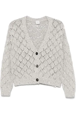 ELEVENTY Cardigan mit Lochstrickmuster