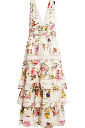 Camilla Gestuftes The Egyptian Rose Kleid mit Rüschensaum