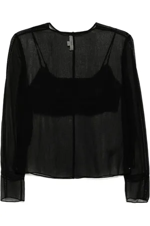 Vince Chiffonbluse mit Spitzenbesatz