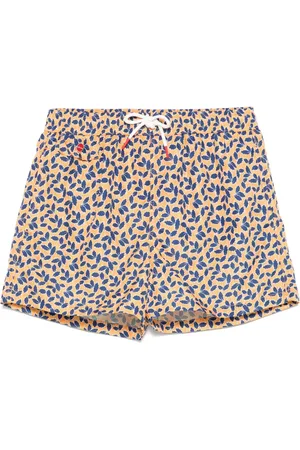 Kiton Badeshorts mit Blatt-Print