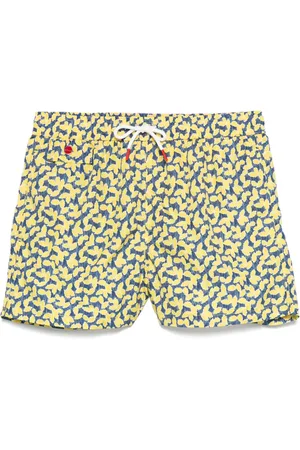 Kiton Badeshorts mit Blatt-Print