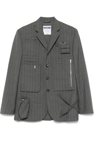 Moschino Nadelstreifen-Blazer mit grafischem Print