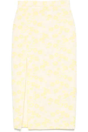 Msgm Jacquard-Midirock mit Blumenmuster
