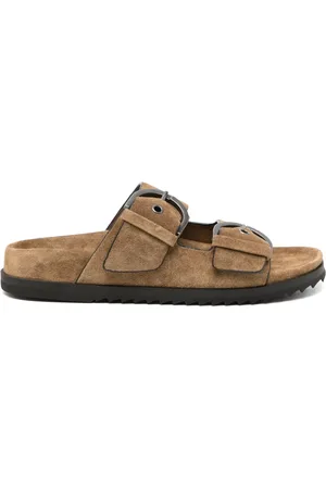 James Perse Wildleder-Pantoletten mit Schnalle