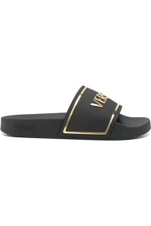 VERSACE Pantoletten mit Logo-Prägung