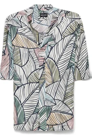 Giorgio Armani Hemd mit Blatt-Print
