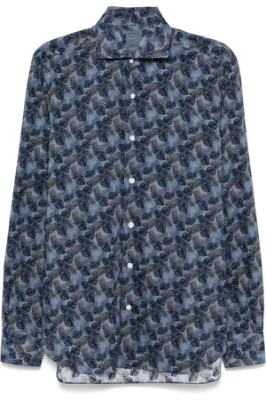 BARBA Hemd mit Blatt-Print
