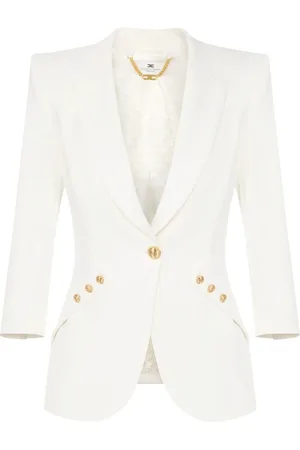 Elisabetta Franchi Krepp-Blazer mit Logo-Knöpfen
