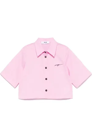 Msgm Hemd mit Logo-Stickerei