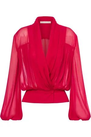 Serafini Drapierte Bluse mit Sheer-Effekt
